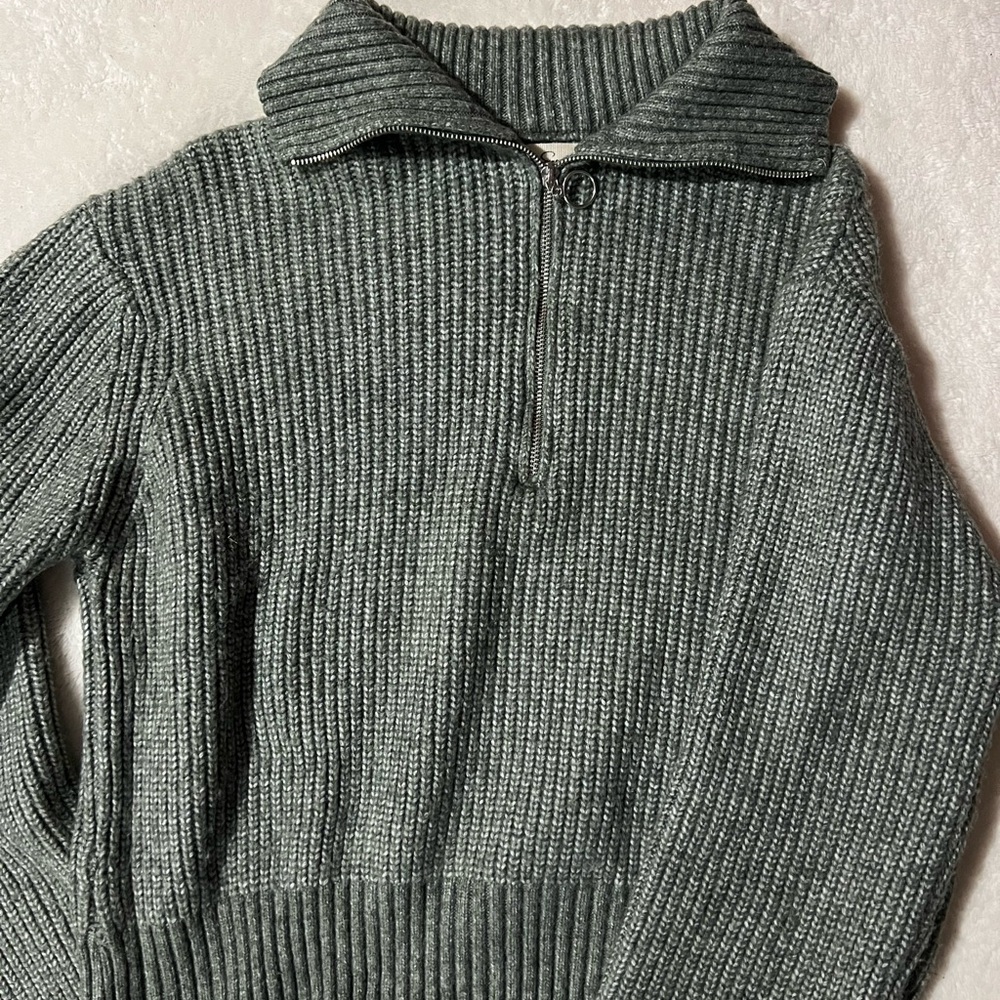 Jessica Simpson Ribbed Cowl Neck Sweater - Gray